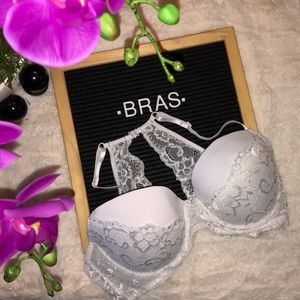 White Lace Racerback Bra 36C